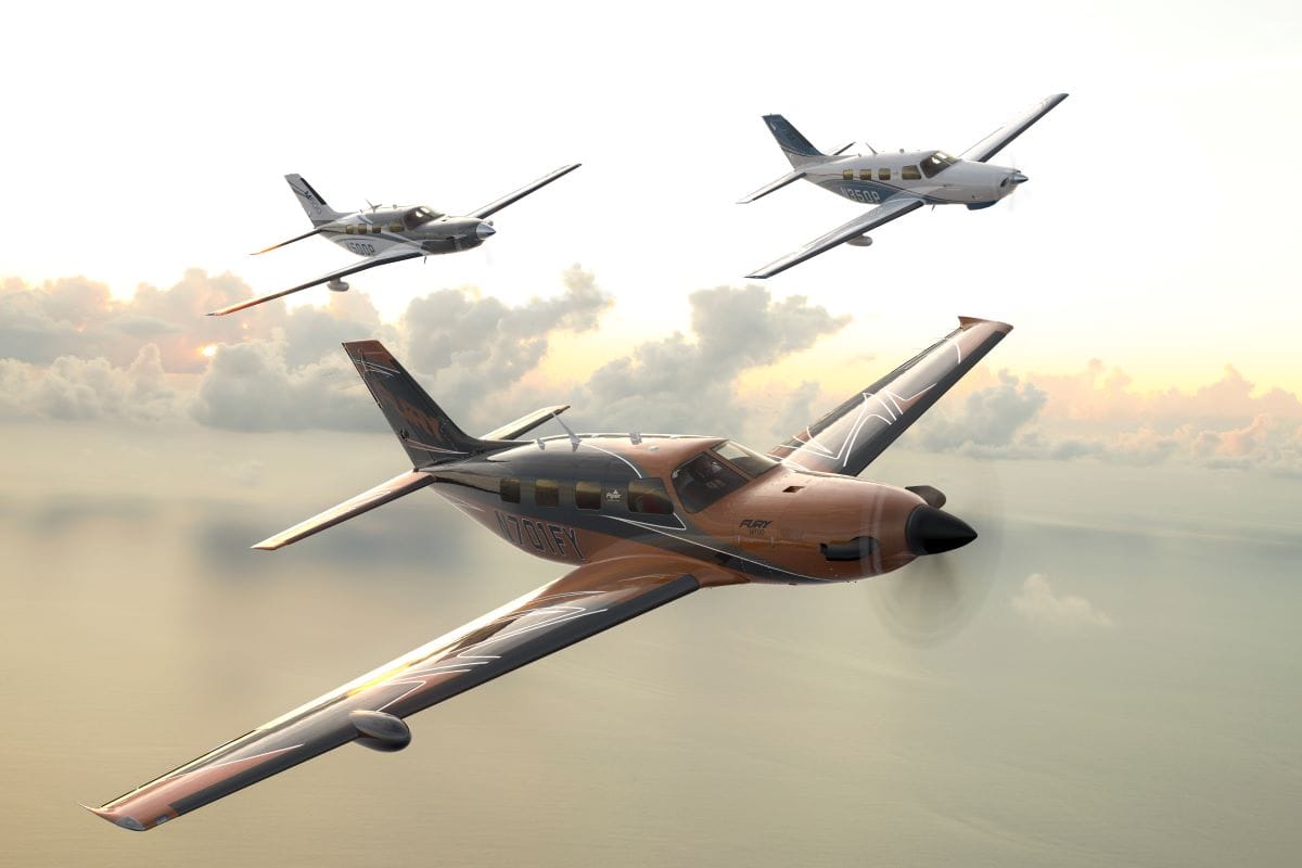 Piper aircraft in flight