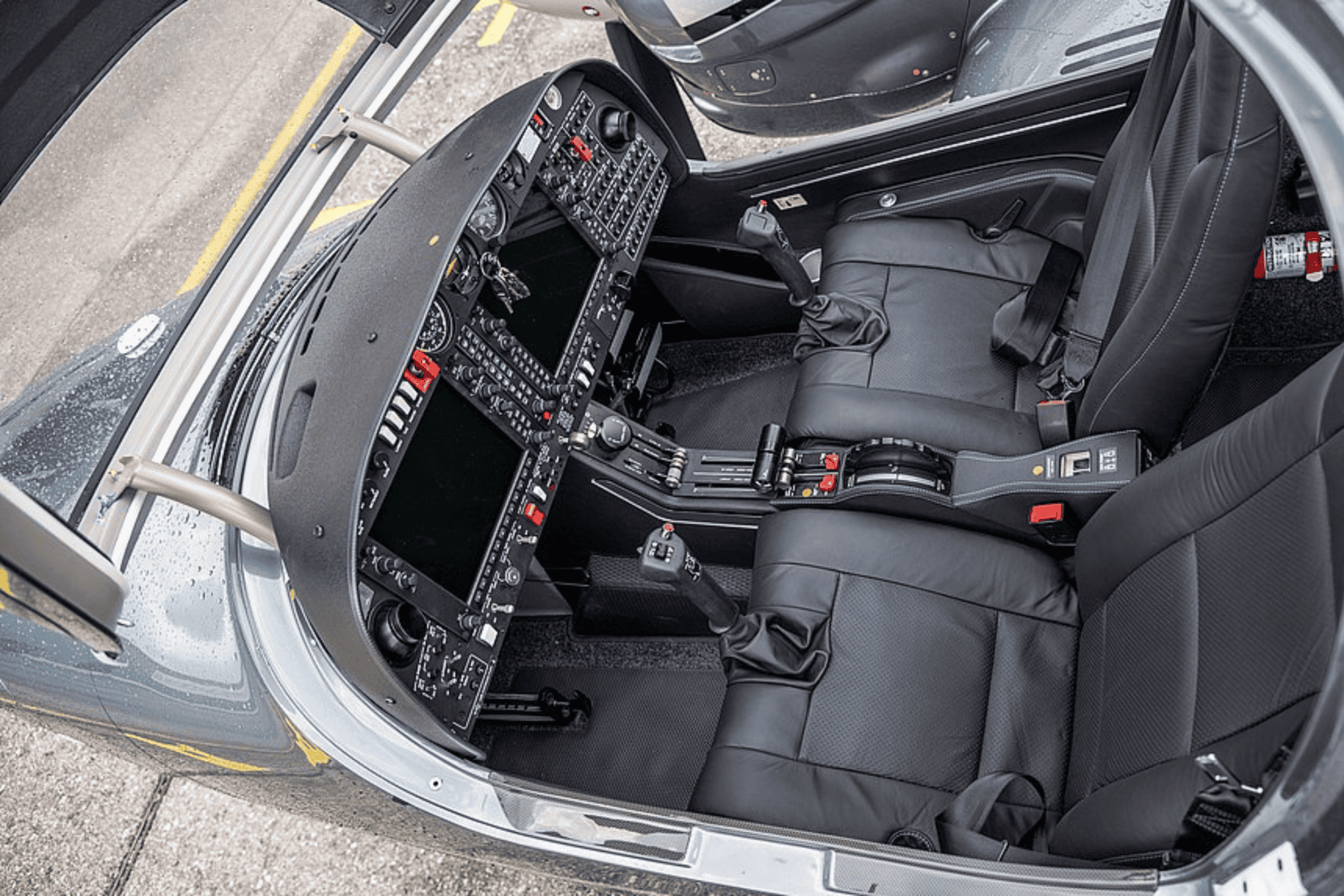 Cockpit interior of small private aircraft