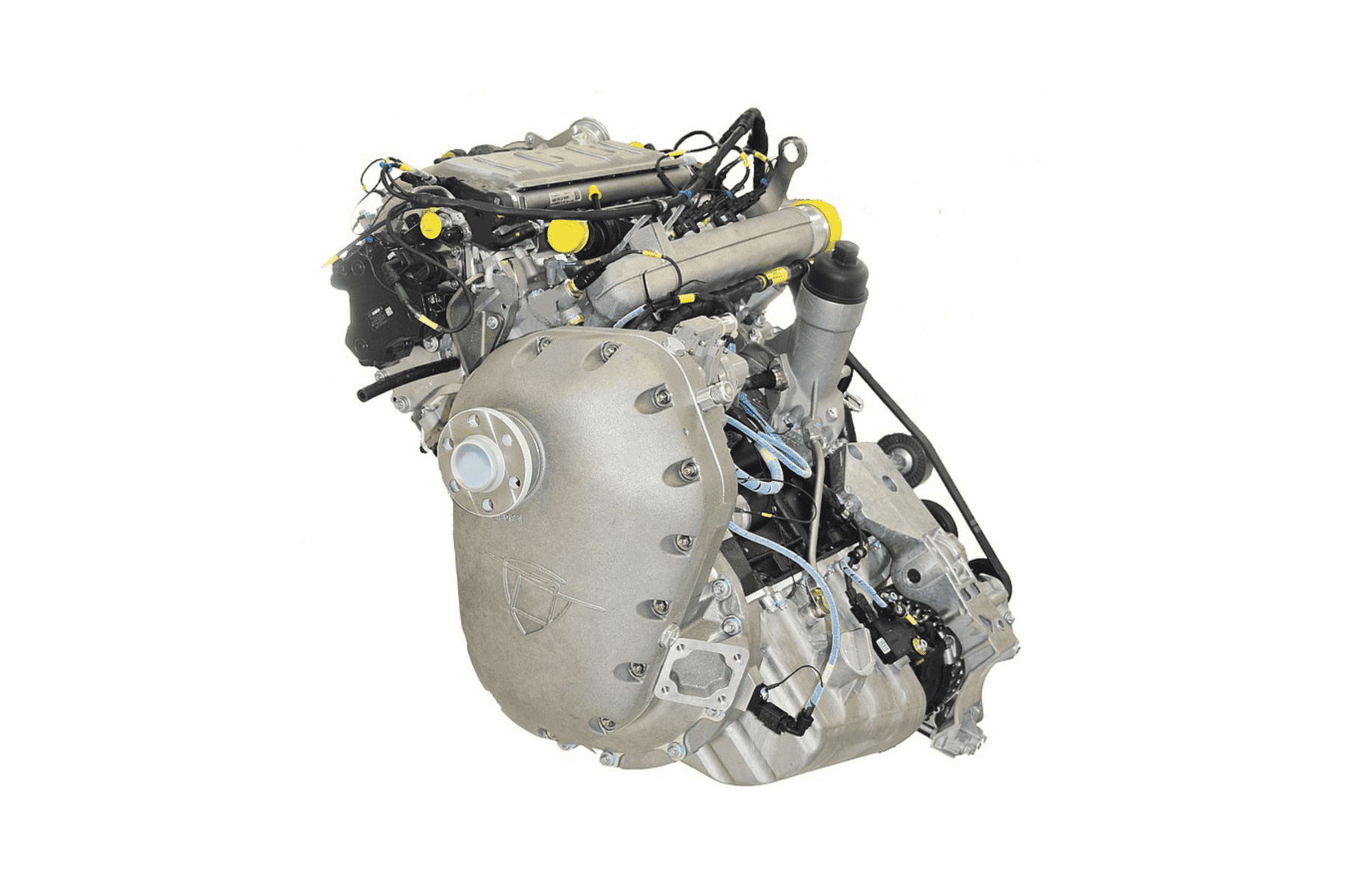 Powerful car engine showcasing detailed components